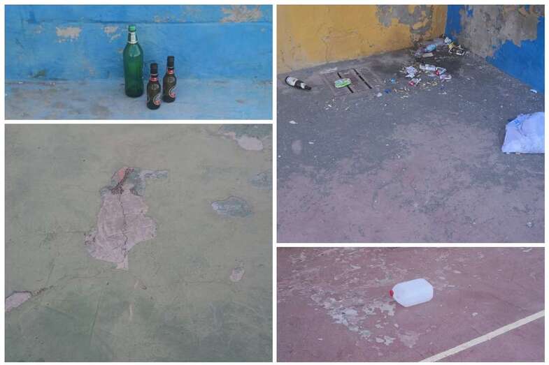 Estado actual de la cancha deportiva (Foto TA)
